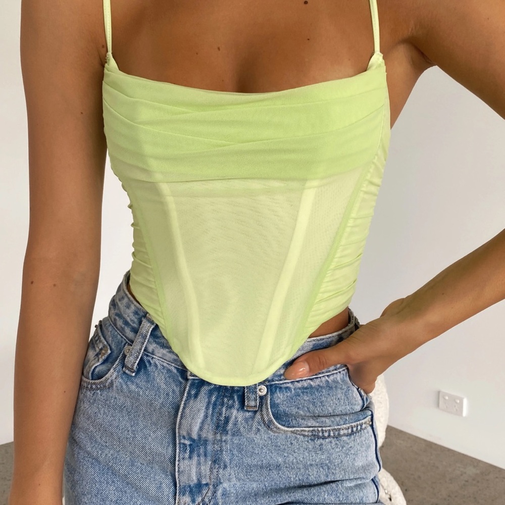 White fox corset top